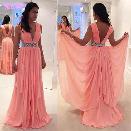Prom Dresses 2017,coral Prom Dress,prom Gown,deep..