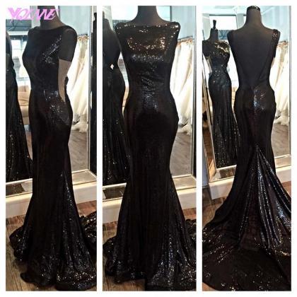 Black Dresses,sequins Prom Dresses,mermaid Prom..