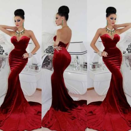Velvet Prom Dress,wine Red Prom Dress,red..