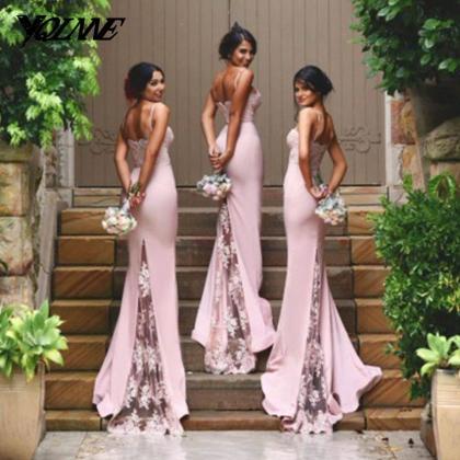 Pink Bridesmaids Dresses,spaghetti Dresses,wedding..