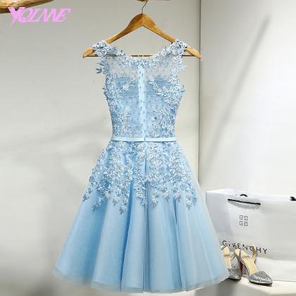 Sky Blue Short Homecoming Party Dresses
