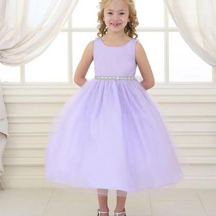 Lilac Ball Gown Flower Girl Dresses Tulle Children..