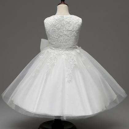 Sweet White Ball Gown Flower Girls Dresses Lace..