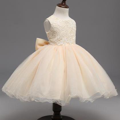 Champagne Ball Gown Flower Girl Dresses Lace First..