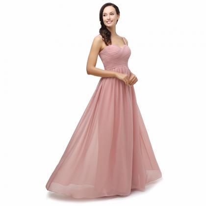 Dusky Pink Long Chiffon Bridesmaids Dresses..