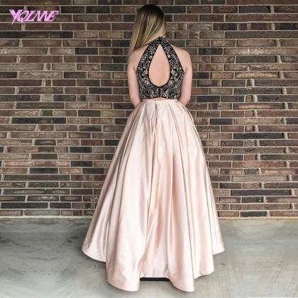 Sexy Two Piece Prom Dresses Long Evening Gown High..