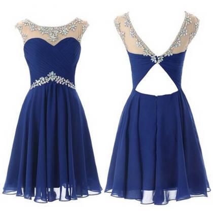 Royal Blue Short Prom Dresses ,prom Dress,crsyatsl..
