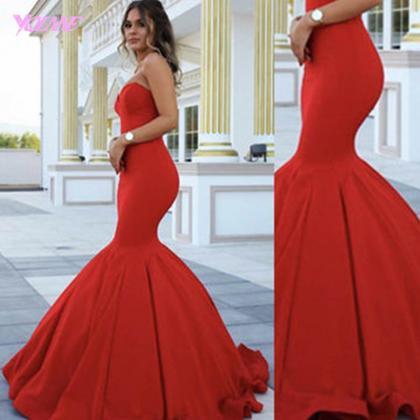 Red Prom Dresses,mermaid Prom Dress,evening Dress