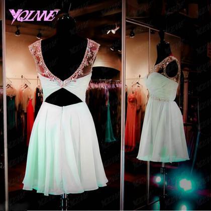 Mint Crystals Homecoming Dresses,party Dresses