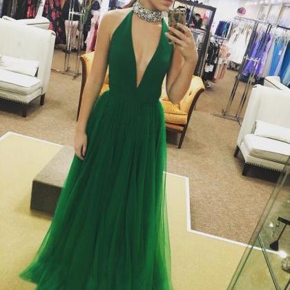Green Dresses,prom Dresses,party Dress,halter..