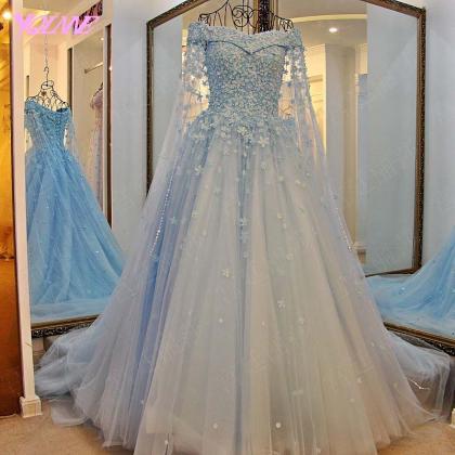 Prom Dresses,sky Blue Dress,quinceanera..
