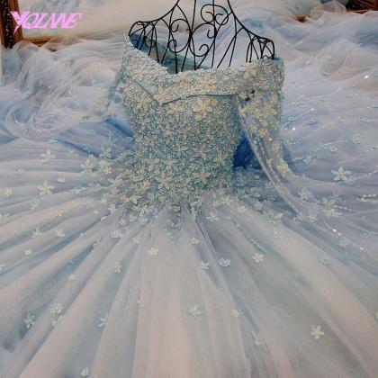 Prom Dresses,sky Blue Dress,quinceanera..