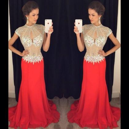 Red Dresses,prom Dresses,prom Gown,crystals Prom..