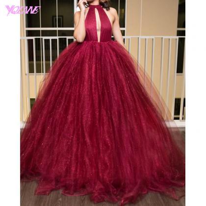Red Prom Dresses,ball Gown Prom Dresses,backless..