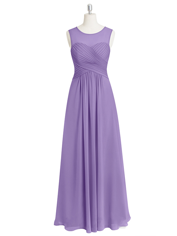Light Purple Ruched Sweetheart Illusion Floor Length A-line Formal Dress, Prom Dress