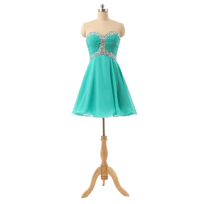Sexy Short Homecoming Dresses Sweetheart Mint Tulle Crystals Party Dress