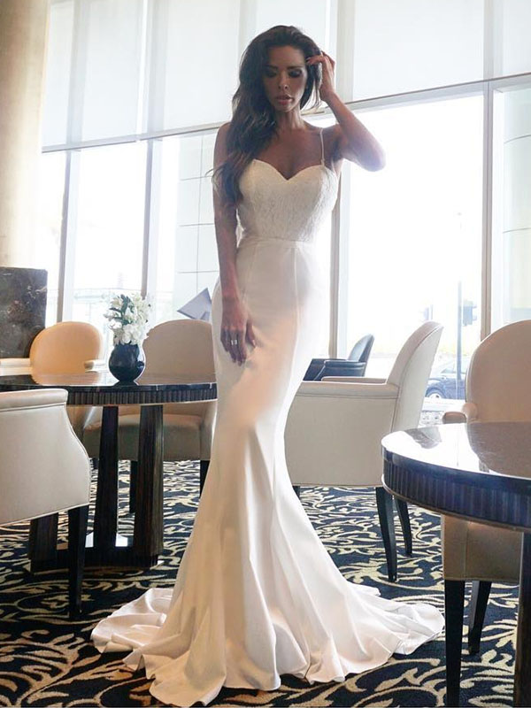 Sexy Mermaid Bridesmaids Dresses Long Spaghetti Chiffon Wedding Party Dress