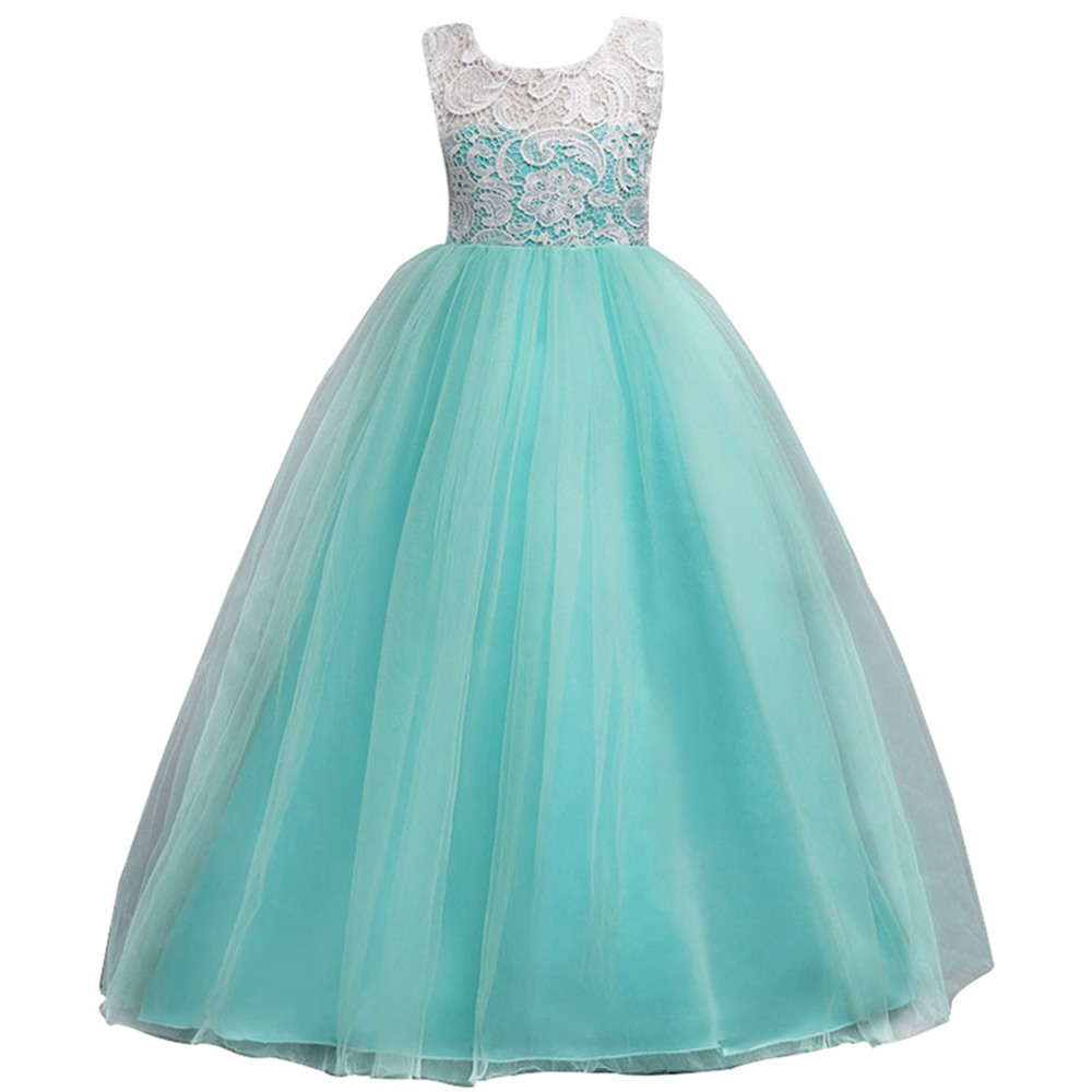 Mint Tulle Ball Gown Flower Girls Dresses Kids First Communion Dress