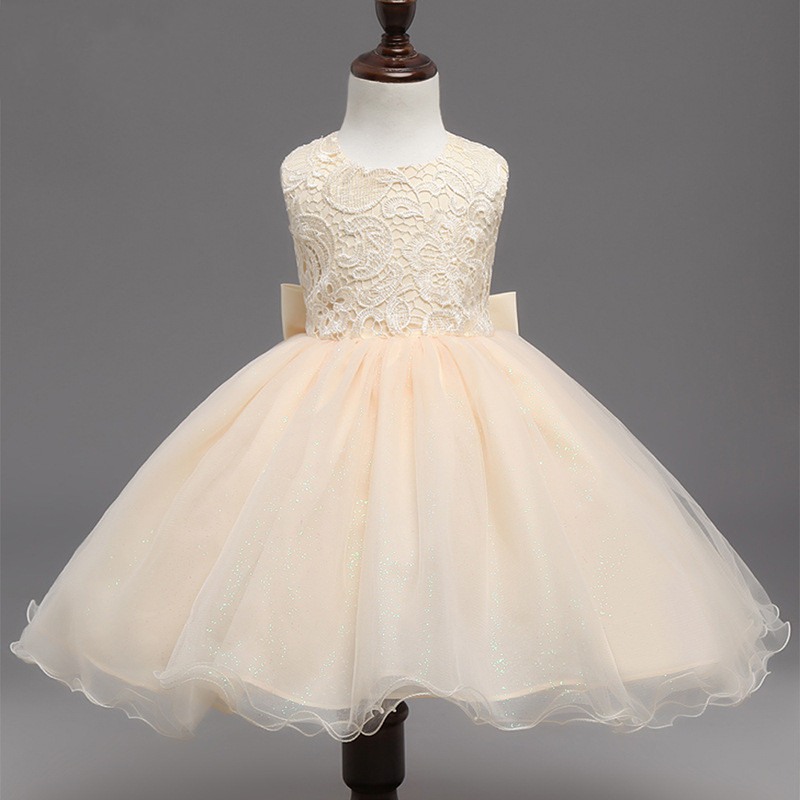 Champagne Ball Gown Flower Girl Dresses Lace First Communion Dress