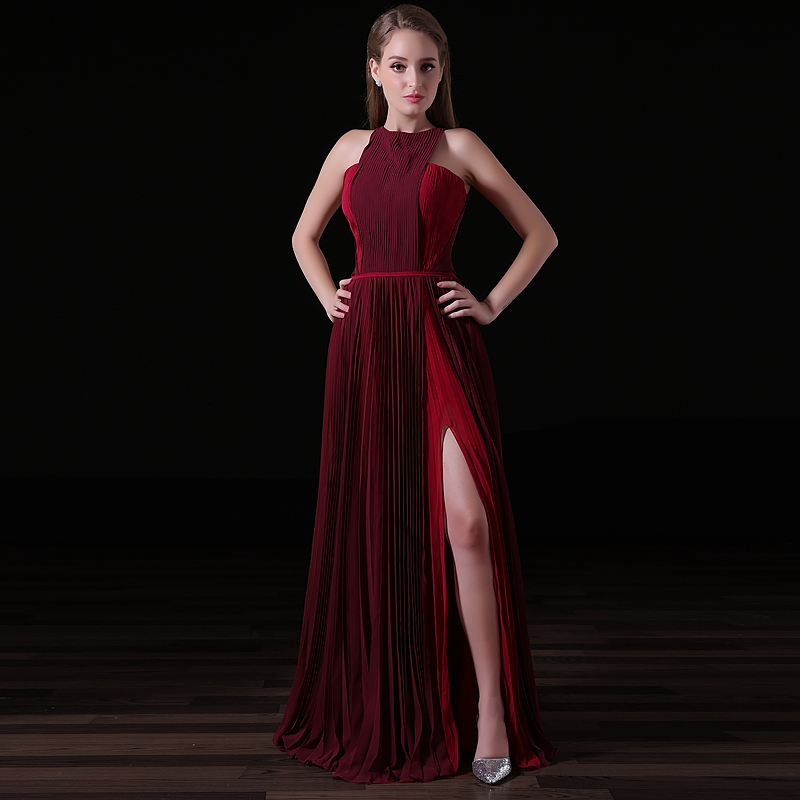 Burgundy Long Celebrity Dresses Red Carpet Dress Women Prom Dresses