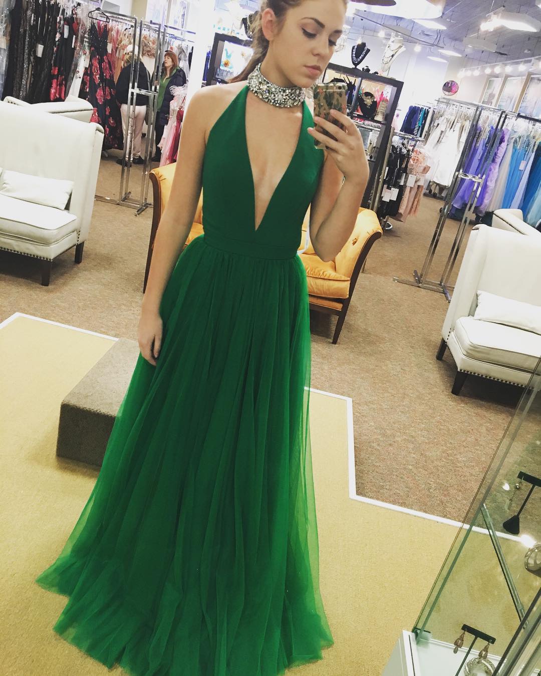 Green Dresses,prom Dresses,party Dress,halter Dresses,tulle Dresses
