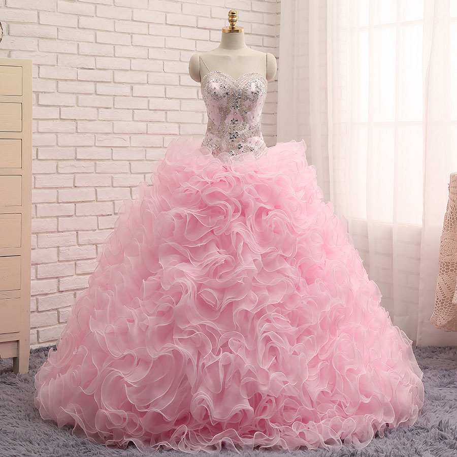Sweetheart Quinceanera Dresses ,ball Gown Quinceanera Dresses,quinceanera Gown,pink Quinceanera Dresses,crystals Quinceanera Dresses,first